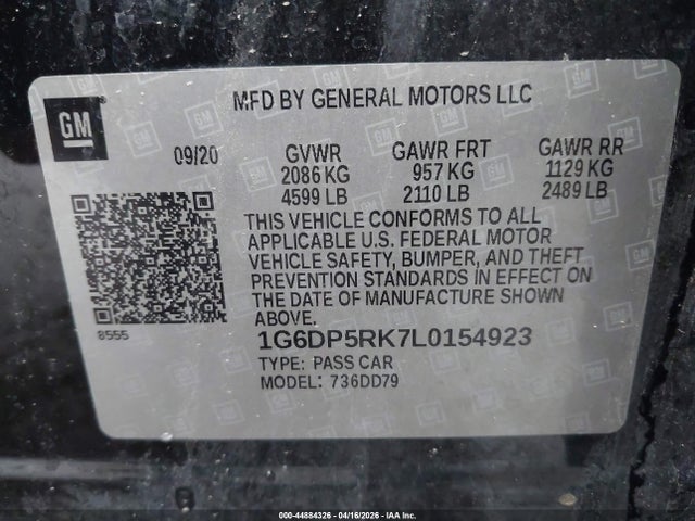 Продажа на аукционе авто 2020 Cadillac Ct5 Sport, vin: 1G6DP5RK7L0154923, номер лота: 44884326