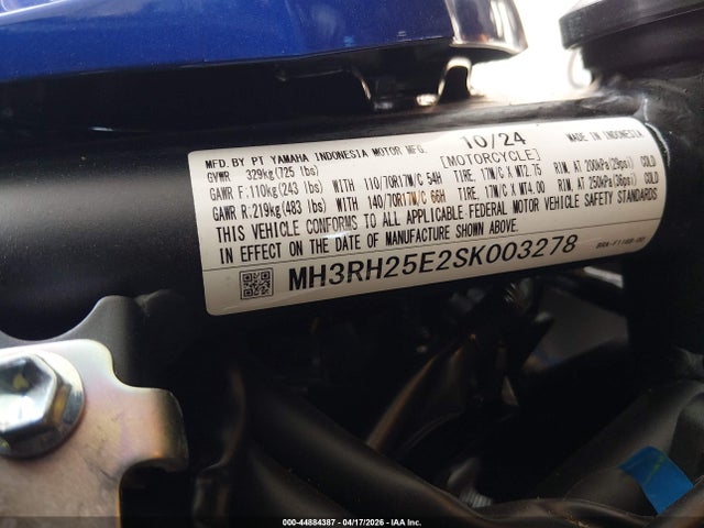 MH3RH25E2SK003278 Yamaha Yfz320 A