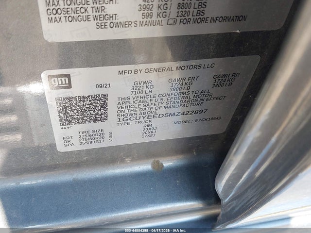 1GCUYEED5MZ422897 Chevrolet Silverado 1500 4wd Short Bed Rst