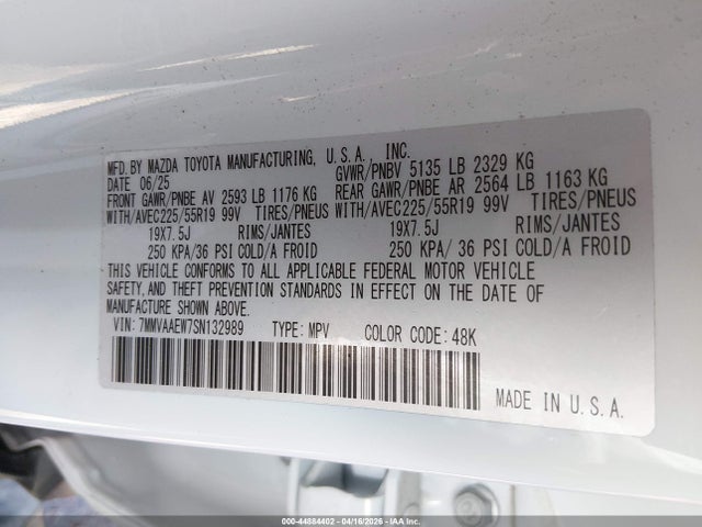 2025 Mazda Cx-50 Hybrid Premium Plus Package მანქანა იყიდება აუქციონზე, vin: 7MMVAAEW7SN132989, აუქციონის ნომერი: 44884402