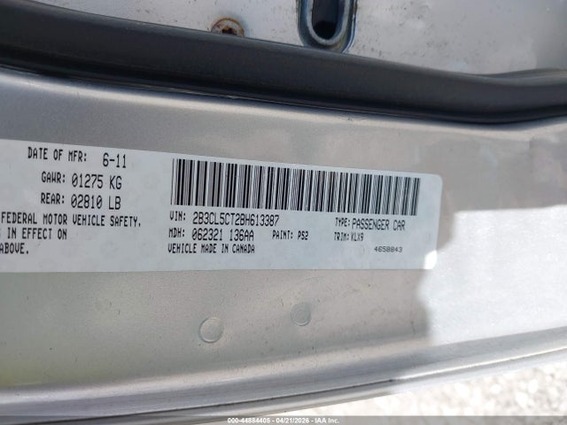 44884405 :رقم المزاد ، 2B3CL5CT2BH613387 vin ، 2011 Dodge Charger R/t مزاد بيع