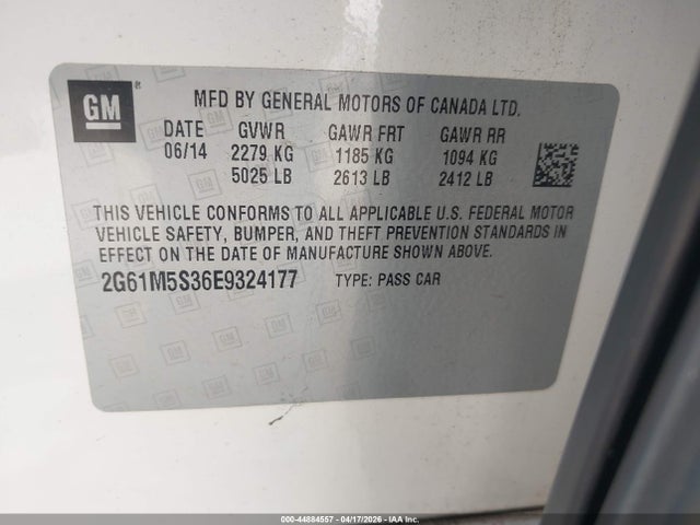 Aukcja sprzedaży 2014 Cadillac Xts Luxury, vin: 2G61M5S36E9324177, numer aukcji: 44884557
