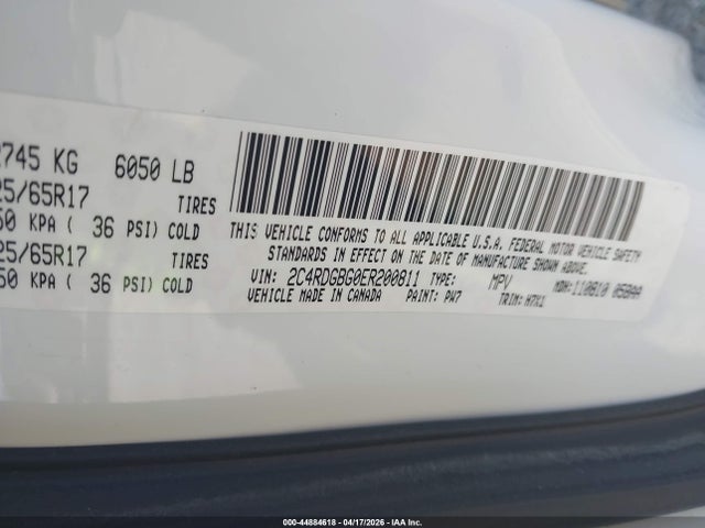 Aukcja sprzedaży 2014 Dodge Grand Caravan American Value Pkg, vin: 2C4RDGBG0ER200811, numer aukcji: 44884618