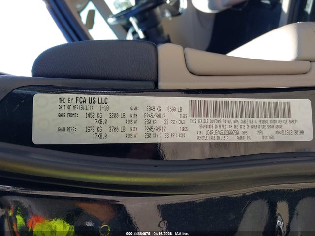 2018 Jeep Grand Cherokee Laredo 4x2 მანქანა იყიდება აუქციონზე, vin: 1C4RJEAG5JC300730, აუქციონის ნომერი: 44884675