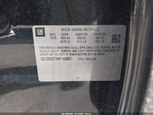 Aukcja sprzedaży 2017 Chevrolet Malibu 1lt, vin: 1G1ZE5ST3HF199821, numer aukcji: 44884688