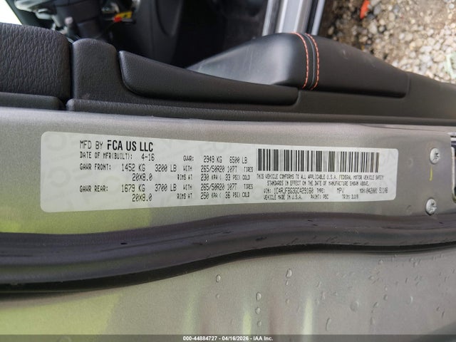 Продаж на аукціоні авто 2016 Jeep Grand Cherokee Limited 75th Anniversary, vin: 1C4RJFBG3GC429160, номер лоту: 44884727
