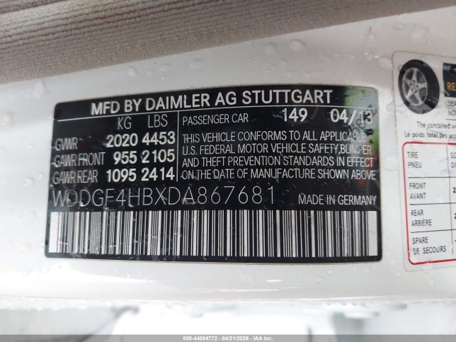 Aukcja sprzedaży 2013 Mercedes-benz C 250 Luxury, vin: WDDGF4HBXDA867681, numer aukcji: 44884772