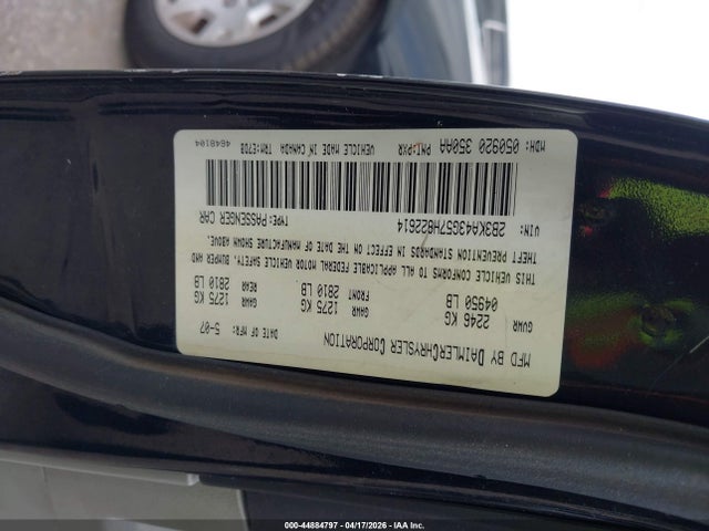 44884797 :رقم المزاد ، 2B3KA43G57H822614 vin ، 2007 Dodge Charger مزاد بيع