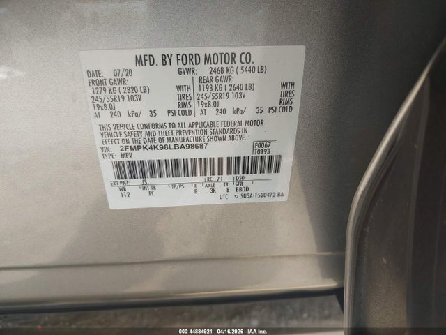 Ford Edge Titanium 2020 2FMPK4K98LBA98687 Image 9
