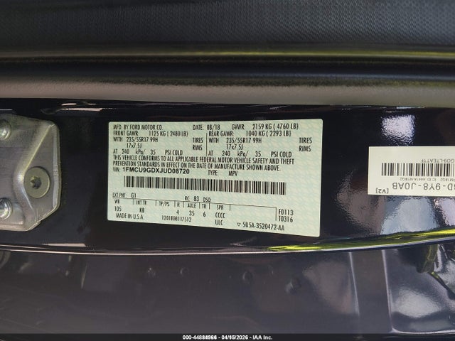 1FMCU9GDXJUD08720 Ford ESCAPE SE