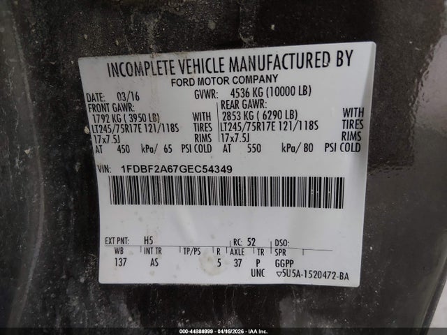 1FDBF2A67GEC54349 Ford F-250 Xl