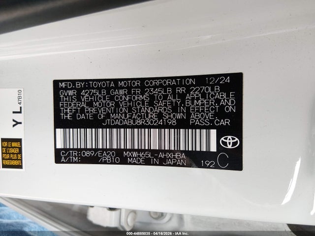 JTDADABU8R3024198 Toyota Prius Limited Awd-e