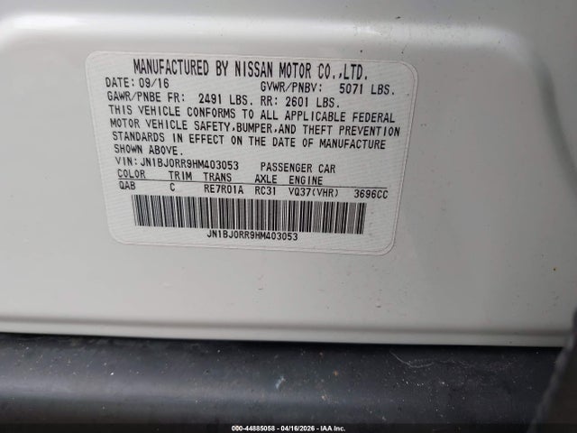 Aukcja sprzedaży 2017 Infiniti Qx50, vin: JN1BJ0RR9HM403053, numer aukcji: 44885058