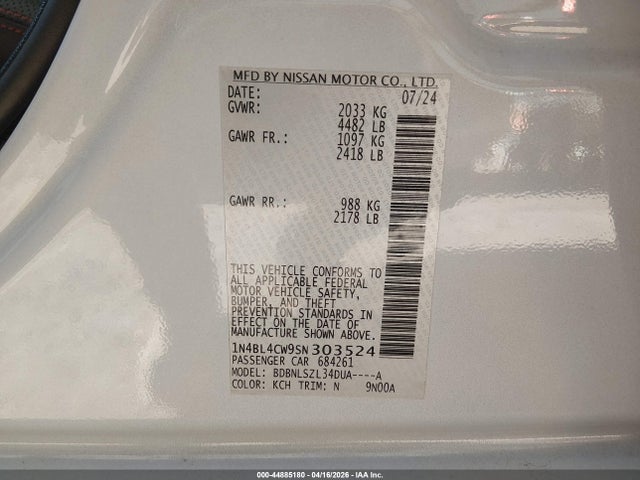 1N4BL4CW9SN303524 Nissan Altima Sr Awd