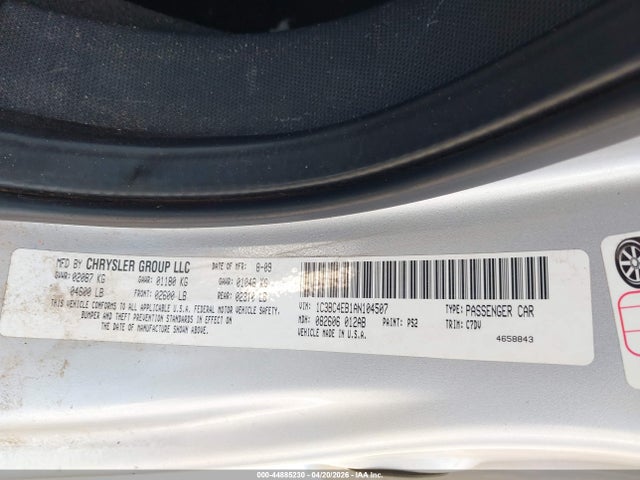 Продаж на аукціоні авто 2010 Chrysler Sebring Lx, vin: 1C3BC4EB1AN104507, номер лоту: 44885230