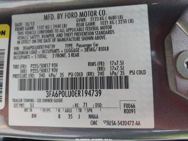 Ford Fusion Hybrid Se 2014 3FA6P0LU0ER194739 Image 9