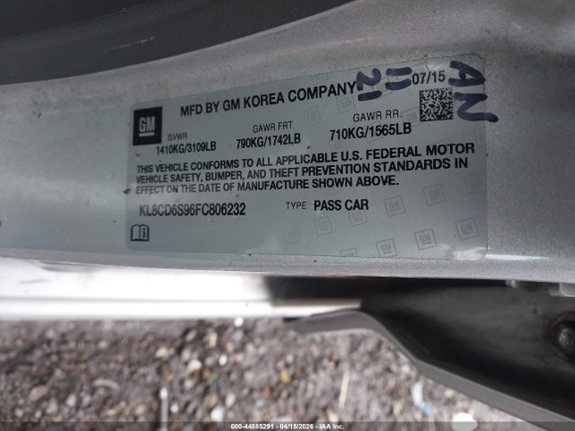 Chevrolet Spark 1lt Cvt 2015 KL8CD6S96FC806232 Image 9