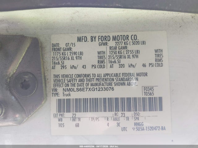 Ford Transit Connect Xl 2016 NM0LS6E7XG1233076 Image 9