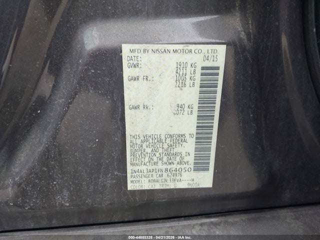 1N4AL3AP1FN864050 Nissan Altima 2.5 S
