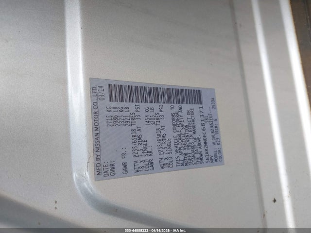 Nissan Pathfinder S 2014 5N1AR2MN0EC681371 Image 9