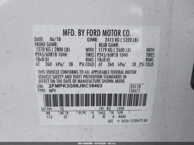 Ford EDGE SE 2018 2FMPK3G98JBC38463 Image 9