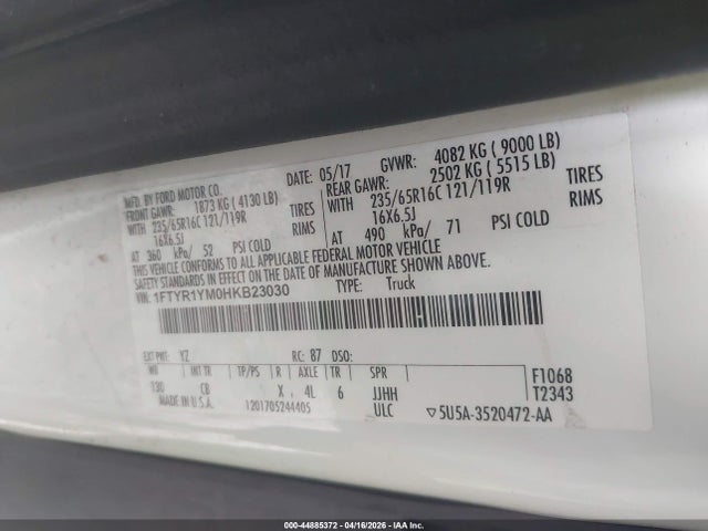 1FTYR1YM0HKB23030 Ford Transit-250