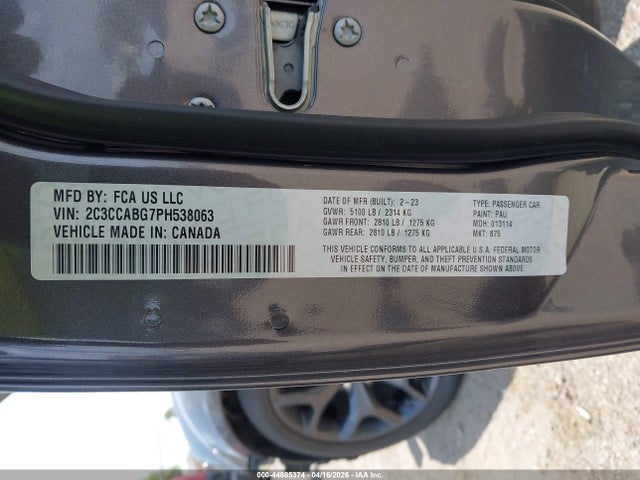 Продаж на аукціоні авто 2023 Chrysler 300 300s, vin: 2C3CCABG7PH538063, номер лоту: 44885374