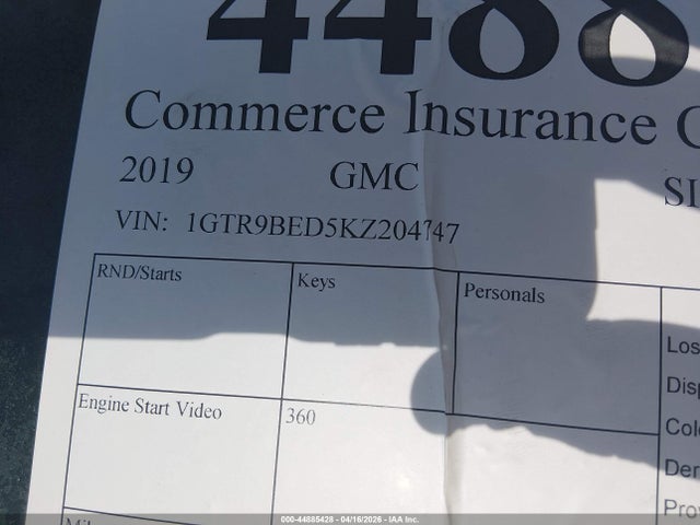 Aukcja sprzedaży 2019 Gmc Sierra 1500 Sle, vin: 1GTR9BED5KZ204747, numer aukcji: 44885428
