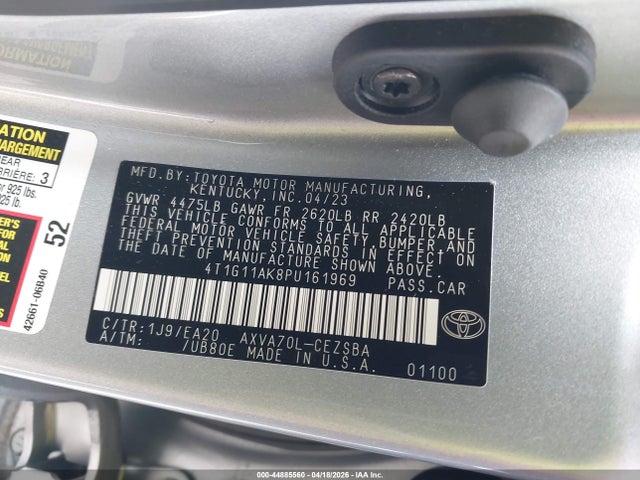 Продажа на аукционе авто 2023 Toyota Camry Se, vin: 4T1G11AK8PU161969, номер лота: 44885560