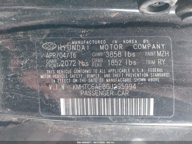 Aukcja sprzedaży 2016 Hyundai Veloster Turbo, vin: KMHTC6AE8GU295994, numer aukcji: 44885571