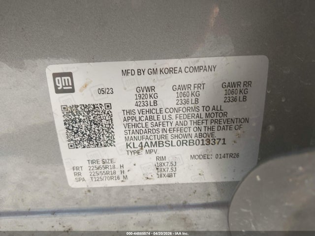44885574 :رقم المزاد ، KL4AMBSL0RB013371 vin ، 2024 Buick Encore Gx Preferred Fwd مزاد بيع