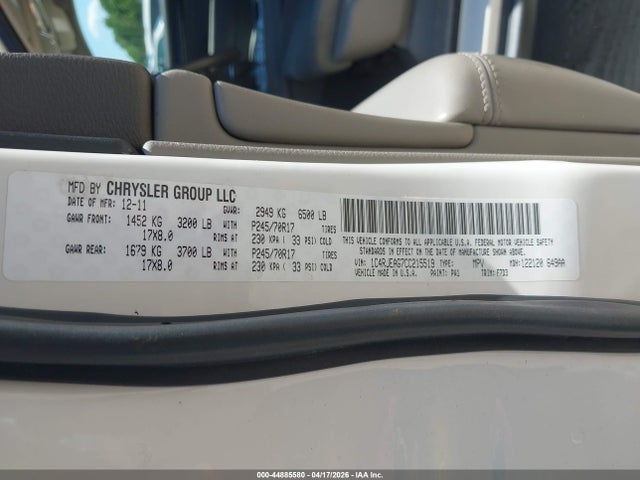 Продаж на аукціоні авто 2012 Jeep Grand Cherokee Laredo, vin: 1C4RJEAG7CC215519, номер лоту: 44885580