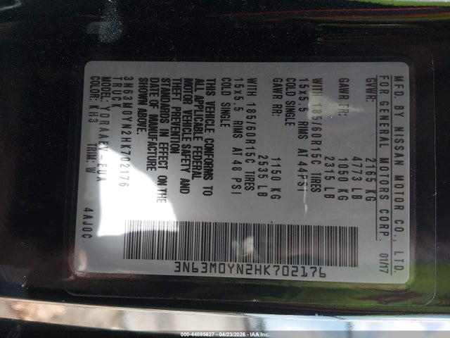 3N63M0YN2HK702176 Chevrolet City Express 1ls