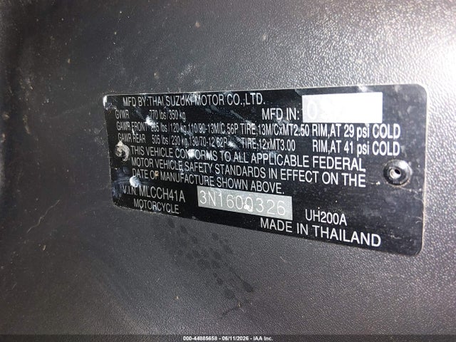 Aukcja sprzedaży 2022 Suzuki Uh200, vin: MLCCH41A3N1600326, numer aukcji: 44885658
