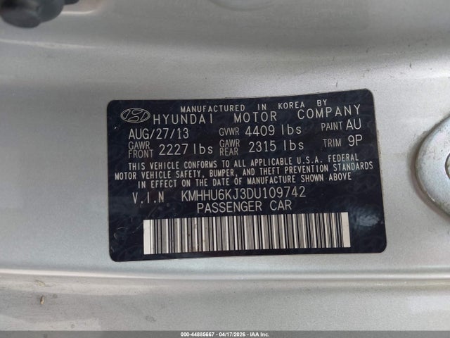 Aukcja sprzedaży 2013 Hyundai Genesis 3.8 Grand Touring, vin: KMHHU6KJ3DU109742, numer aukcji: 44885667