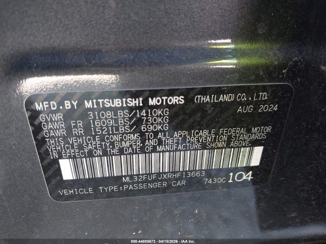 2024 MITSUBISHI MIRAGE G4 ML32FUFJXRHF13663 Photo 8