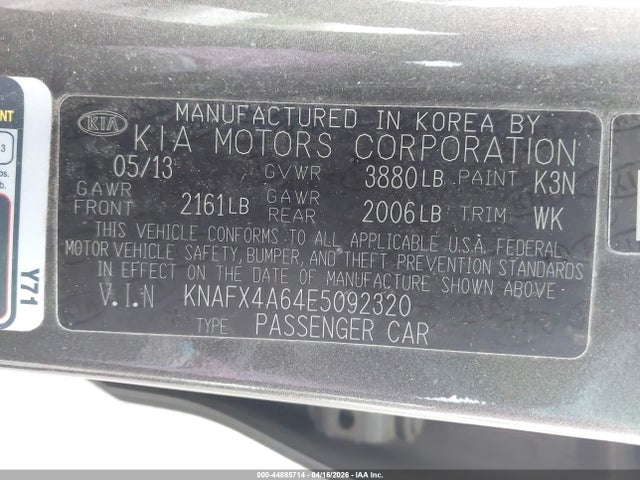 Продаж на аукціоні авто 2014 Kia Forte Lx, vin: KNAFX4A64E5092320, номер лоту: 44885714