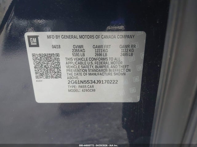 2018 CADILLAC XTS 2G61N5S34J9170222 Photo 8