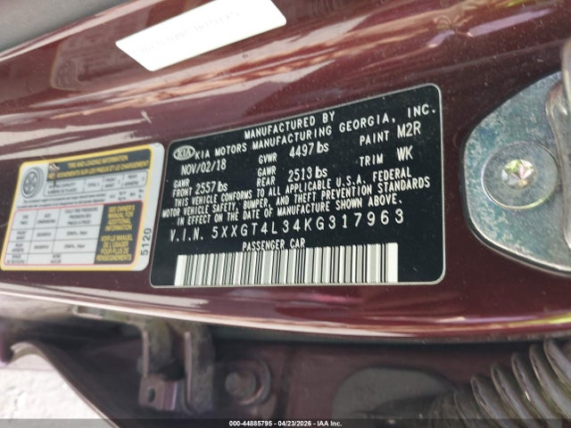 Aukcja sprzedaży 2019 Kia Optima Lx, vin: 5XXGT4L34KG317963, numer aukcji: 44885795