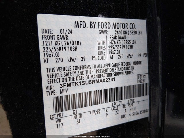 3FMTK1SU5RMA02331 Ford Mustang Mach-e Select