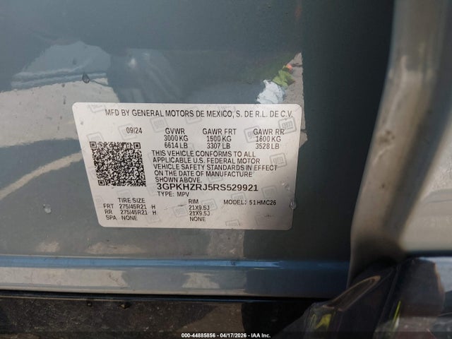 2024 Honda Prologue Elite მანქანა იყიდება აუქციონზე, vin: 3GPKHZRJ5RS529921, აუქციონის ნომერი: 44885856