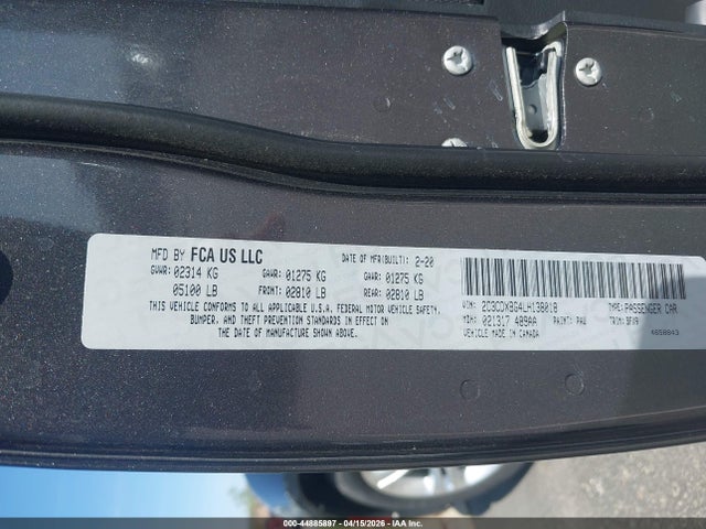 Aukcja sprzedaży 2020 Dodge Charger Sxt Rwd, vin: 2C3CDXBG4LH138018, numer aukcji: 44885897