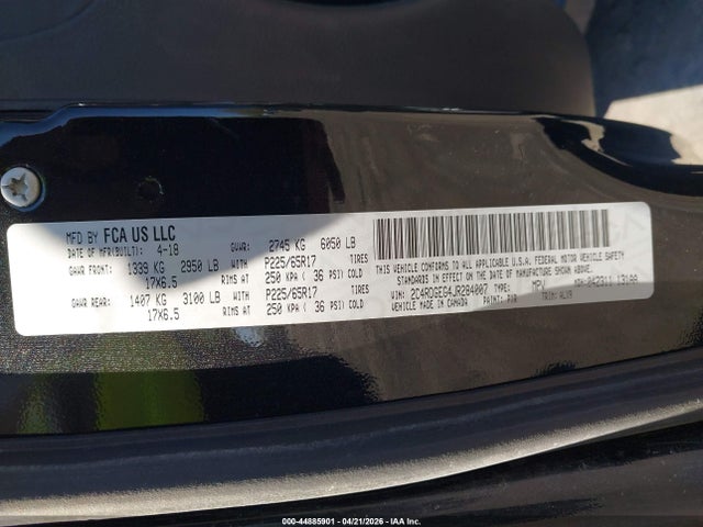 2018 Dodge Grand Caravan Gt მანქანა იყიდება აუქციონზე, vin: 2C4RDGEG4JR284007, აუქციონის ნომერი: 44885901