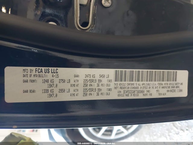 2015 Dodge Journey R/t მანქანა იყიდება აუქციონზე, vin: 3C4PDCEG0FT683064, აუქციონის ნომერი: 44886072