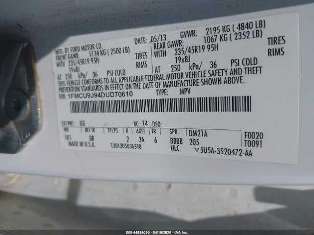 2013 FORD ESCAPE 1FMCU9J94DUD70610 Photo 8