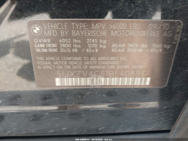 2011 BMW X5 5UXZV4C51BL408837 Photo 8