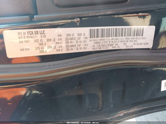 Продаж на аукціоні авто 2020 Jeep Grand Cherokee Limited 4x4, vin: 1C4RJFBG5LC363009, номер лоту: 44886283