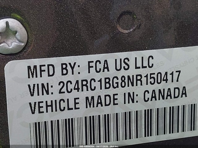 2022 Chrysler Pacifica Touring L მანქანა იყიდება აუქციონზე, vin: 2C4RC1BG8NR150417, აუქციონის ნომერი: 44886304