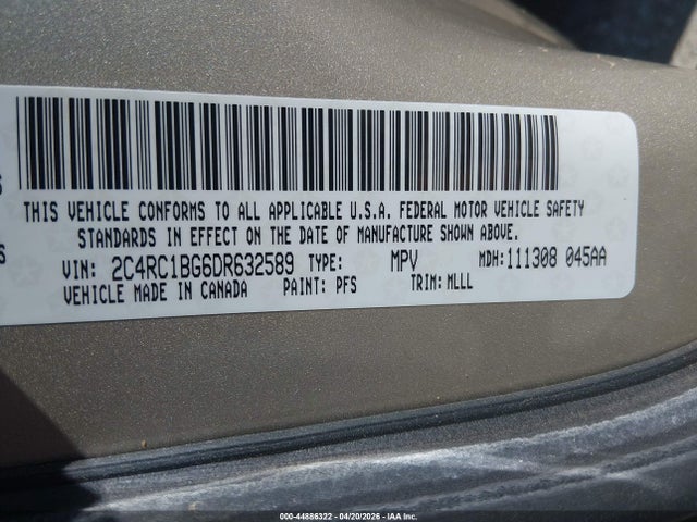 Продаж на аукціоні авто 2013 Chrysler Town & Country Touring, vin: 2C4RC1BG6DR632589, номер лоту: 44886322