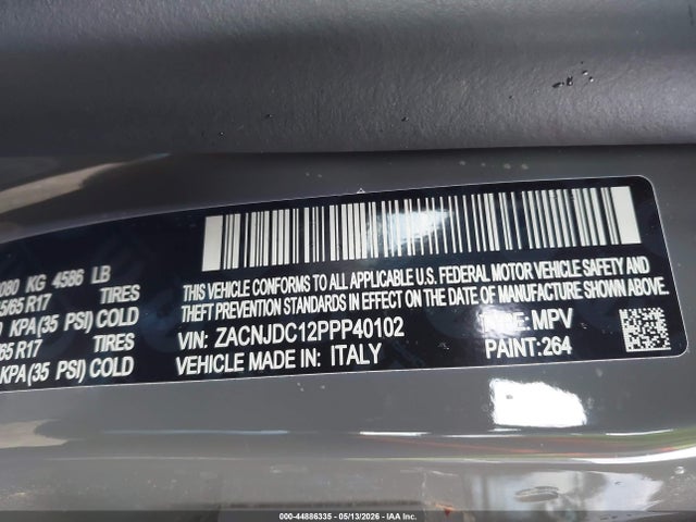 Aukcja sprzedaży 2023 Jeep Renegade Trailhawk 4x4, vin: ZACNJDC12PPP40102, numer aukcji: 44886335